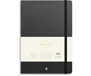 Burde DotNotes Deluxe A5 schwarz: Liniert, Gummiband-Verschluß.