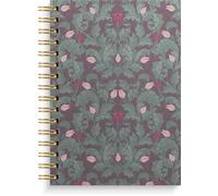 Burde Notizbuch A5 burgundy flowers: Spiral-Notizbuch