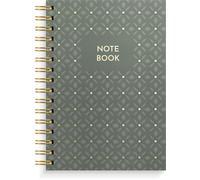 Burde Notizbuch A5 green pattern: Spiral-Notizbuch