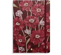 Burde Notizbuch Deluxe A5 burgundy flower: Liniert, Gummiband-Verschluß.
