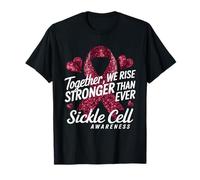 Burdeos Ribbon Together We Rise Sickle Cell Awareness Camiseta