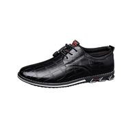 Burdeos - Zapatos ultra cómodos para hombre de cuero de lujo cosidos a mano, zapatos Oxford formales a cuadros irregulares con punta de ala con cordones, tacón de bloque antideslizante para baile de