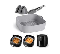 BUREBALSHOP Pack Molde Silicona Freidora De Aire, 3 Accesorios Recipiente Air Fryer, Compatible con Cosori. Flexible,Reutilizable,Resistente y Antiadherente, Accesorios Cocina.
