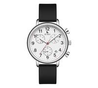 BUREI Relojes de Enfermera, Unisex, Relojes de precisión fáciles de Leer para Profesionales médicos, cómodos de Silicona, Resistentes al Agua, luz Nocturna, cronómetro (Negro)