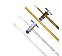 Bureta de vidrio, Micro Burette Class A Borosilicate Glass PTFE For and 10-100ml(25ml Transparent basic)