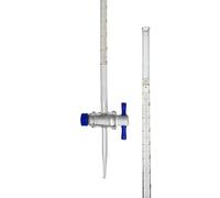 Buretas de vidrio, Bureta de vidrio borosilicato Clase A, llave paso PTFE 10-100 ml for valoración laboratorio(25ml Brown basic)