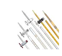 Buretas de vidrio, Bureta de vidrio borosilicato clase A, llave paso PTFE for valoración, multicolor, 10ml, 25ml, 50ml(25ml Blue white lines)