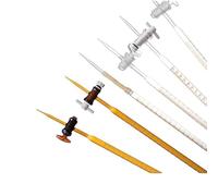 Buretas de vidrio, Bureta de vidrio borosilicato Llave paso PTFE Valoración ácidos y álcalis Clase A Multicolor 10-50 ml(50ml Blue/white acidic)