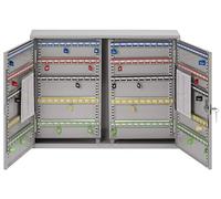 Burg-Wachter KC200HL Sterling Gabinetes de llaves de doble puerta resistentes, gris, 200 ganchos para llaves