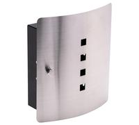 BURG-WÄCHTER Armario para llaves con 10 ganchos y cierre magnético, Caja para llaves Quad 6204/10 Ni, Acero inoxidable/chapa de acero, Plateado/negro