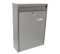 BURG-WÄCHTER Buzón sin portaperiódicos con placa para nombre, Acero inoxidable, Para formatos hasta DIN C4, Incl. 2 llaves, Berlin 3777 NI, Acero inoxidable