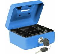 BURG-WÄCHTER Caja de caudales con cerradura de llave, Ranura para monedas y bandeja para dinero, Pequeña, Chapa de acero, Money 5012, Azul