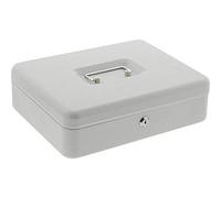 BURG-WÄCHTER Caja de caudales con cerradura de llave y bandeja para dinero, Chapa de acero, Money 5030, Gris claro