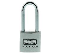 Burg-Wächter Candado Burg-Wächter, candado con llave, grosor del arco de 3,7 mm, cerradura de aluminio macizo, interior inoxidable, endurecido, aluminio titanio 770 HB 20 26 SB