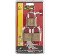 BURG-WÄCHTER Candado de cilindro, Set de 3, Diámetro del arco: 6 mm, TRIO 405 40 GL SB