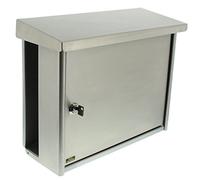 BURG-WÄCHTER Hanseatic 3816 Ni Buzón de acero inoxidable con portaperiódicos integrado, Bocacarta tamaño A4, Norma UNE-EN 13724:2013, Incl. 2 Llaves