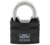BURG-WÄCHTER Ocean 490 Ni 60 SB - Candado con 2 llaves (9,5 mm de grosor, resistente al agua, cuerpo de latón macizo, doble bloqueo), color negro