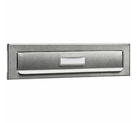 Burg-Wächter Panel empotrable externo de acero inoxidable con etiqueta de identificación, ranura para cartas, solapa para postes, Porta 791 Ni, 266 x 88 x 9 mm, plateado