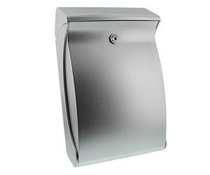 BURG-WÄCHTER Swing 4906 Si Buzón compacto con tope de apertura, Bocacarta tamaño A4, Plástico de alta calidad, Plateado