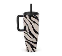 BURGA Vaso de 1,2 L con asa y pajita - Botella isotérmica impermeable, mantiene las bebidas calientes 12 horas y frías todo el día, compatible con portavasos, vaso de viaje de acero inoxidable