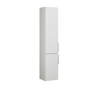 burgbad Eqio armario alto 2 puertas, 1 cajón interior, bisagra a la izquierda, 1760x350x320mm, HSBA035LF6582G0146, Color: Blanco mate / Blanco mate, mango cromado G0146