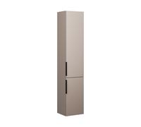 burgbad Eqio armario alto 2 puertas, 1 cajón interior, puerta bisagra derecha, 1760x350x320mm, HSBA035RF6583G0252, Color: Gris claro mate / Gris claro mate, tirador negro mate G0252