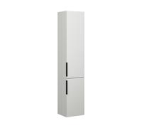 burgbad Eqio armario alto 2 puertas, 1 cajón interior, puerta bisagra derecha, 1760x350x320mm, HSBA035RF6582G0252, Color: Blanco mate / Blanco mate, tirador negro mate G0252