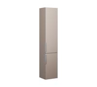 burgbad Eqio armario alto 2 puertas, 1 cajón interior, puerta bisagra derecha, 1760x350x320mm, HSBA035RF6583G0146, Color: Gris claro mate / Gris claro mate, tirador cromado G0146