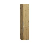 burgbad Eqio armario alto 2 puertas, bisagra derecha, 1760x350x320mm, HSFB035RF5662G0252, Color: Roble decoración Urban / Roble decoración Urban, tirador Negro mate G0252