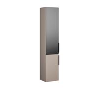 burgbad Eqio armario alto 2 puertas, bisagra izquierda, 1 puerta con espejo exterior, 1760x350x320mm, HSKW035LF6583G0252, Color: Gris claro mate / Gris claro mate, tirador negro mate G0252