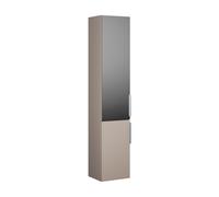 burgbad Eqio armario alto 2 puertas, bisagra izquierda, 1 puerta con espejo exterior, 1760x350x320mm, HSKW035LF6583G0146, Color: Gris claro mate / Gris claro mate, tirador cromado G0146