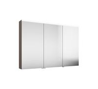 burgbad Eqio armario con espejo con luz LED superior, 3 puertas, bisagra central derecha, 1200x800x170mm, SPGS120LF6583, Cuerpo: Gris claro mate