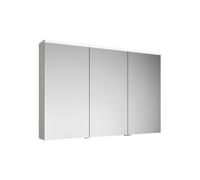 burgbad Eqio armario con espejo con luz LED superior, 3 puertas, bisagra central izquierda, 1200x800x170mm, SPGS120RF2009, Cuerpo: Blanco brillo intenso