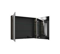 burgbad Eqio armario con espejo con luz LED superior e iluminación de lavabo, 2 puertas, 1000x800x170mm, SPGT100F2010, Cuerpo: Gris alto brillo