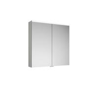 burgbad Eqio armario con espejo con luz LED superior e iluminación de lavabo, 2 puertas, 800x800x170mm, SPGT080F2009, Cuerpo: Blanco brillo intenso