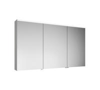 burgbad Eqio armario con espejo con luz LED superior e iluminación de lavabo, 3 puertas, bisagra central izquierda, 1400x800x170mm, SPGT140RF2009, Cuerpo: Blanco brillo intenso