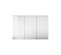 burgbad Eqio armario con espejo con luz LED superior e iluminación de lavabo, 3 puertas, bisagra central derecha, 1200x800x170mm, SPGT120LF2009, Cuerpo: Blanco brillo intenso