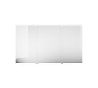 burgbad Eqio armario con espejo con luz LED superior e iluminación de lavabo, 3 puertas, bisagra central derecha, 1400x800x170mm, SPGT140LF6583, Cuerpo: Gris claro mate