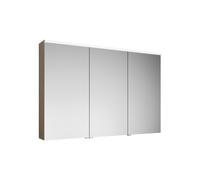 burgbad Eqio armario con espejo con luz LED superior e iluminación de lavabo, 3 puertas, bisagra central derecha, 1200x800x170mm, SPGT120LF3180, Cuerpo: Roble Decor Cachemira