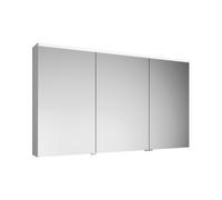 burgbad Eqio armario con espejos con luz LED superior, 3 puertas, bisagra central derecha, 1400x800x170mm, SPGS140RF2009, Cuerpo: Blanco brillo intenso