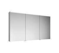 burgbad Eqio armario con espejos con luz LED superior, 3 puertas, bisagra central izquierda, 1400x800x170mm, SPGS140LF2009, Cuerpo: Blanco brillo intenso