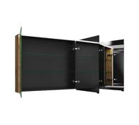 burgbad Eqio armario con espejos con luz LED superior, 3 puertas, bisagra central izquierda, 1400x800x170mm, SPGS140LF5662, Cuerpo: Decoración urbana en roble