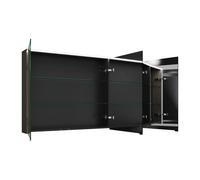 burgbad Eqio armario con espejos con luz LED superior, 3 puertas, bisagra central izquierda, 1400x800x170mm, SPGS140LF2010, Cuerpo: Gris alto brillo