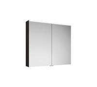 burgbad Eqio armario con espejos con luz LED superior e iluminación de lavabo, 2 puertas, 900x800x170mm, SPGT090F2010, Cuerpo: Gris alto brillo