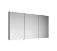burgbad Eqio armario con espejos con luz LED superior e iluminación de lavabo, 3 puertas, bisagra central izquierda, 1400x800x170mm, SPGT140LF2009, Cuerpo: Blanco brillo intenso