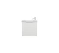 burgbad Eqio lavabo de cerámica con mueble bajo para lavabo, 530x315x520mm, SFPF053F2009C0001G0146, Color: Blanco brillo intenso / Blanco brillo intenso, tirador cromado G0146