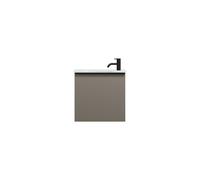 burgbad Eqio lavabo de cristal incl. mueble bajo para lavabo, 520x310x495mm, SFPH052F2010A0070G0252, Color: Gris alto brillo / Gris alto brillo, tirador negro mate G0252