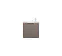 burgbad Eqio lavabo de fundición mineral con mueble bajo para lavabo, 520x310x498mm, SHCI052F2010C0001G0146, Color: Gris alto brillo / Gris alto brillo, tirador cromado G0146