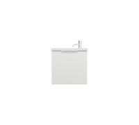 burgbad Eqio lavabo de fundición mineral con mueble bajo para lavabo, 520x310x498mm, SHCI052F6582C0001G0146, Color: Blanco mate / Blanco mate, mango cromado G0146