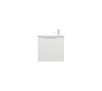 burgbad Eqio Slim lavabo de cerámica con mueble bajo para lavabo, 520x310x500mm, SGZJ052F6582C0001G0146, Color: Blanco mate / Blanco mate, mango cromado G0146